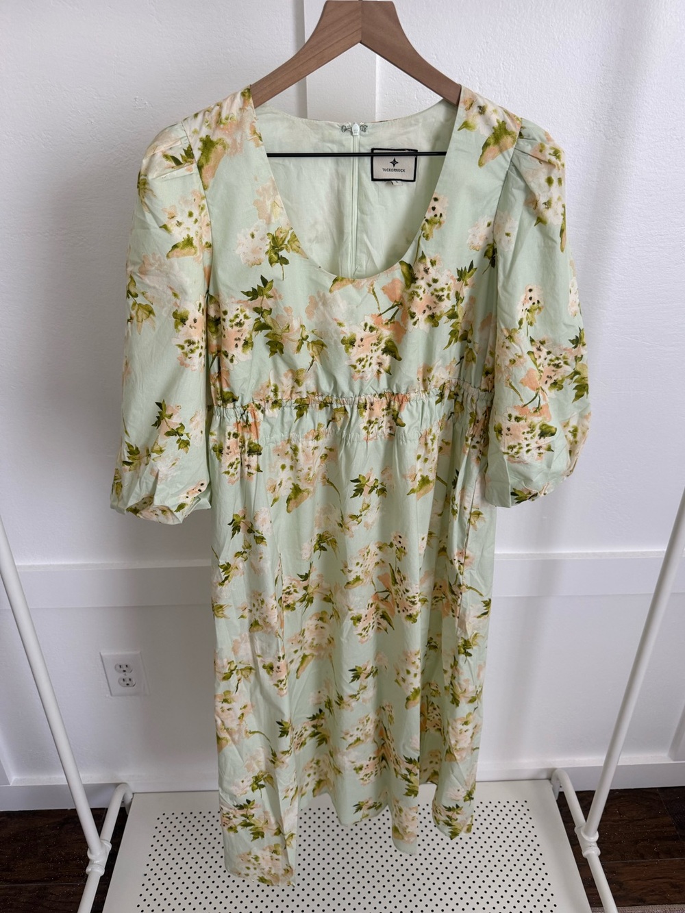Tuckernuck Marlena Floral Puff Sleeve Midi Dress